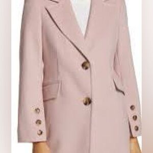 Sam Edelman Herringbone Button Twill Wool Blend Coat